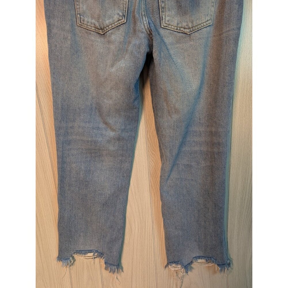 We The Free People Jeans Maggie Mid Rise Straight Leg Button Fly 27 Distressed - Picture 8 of 12
